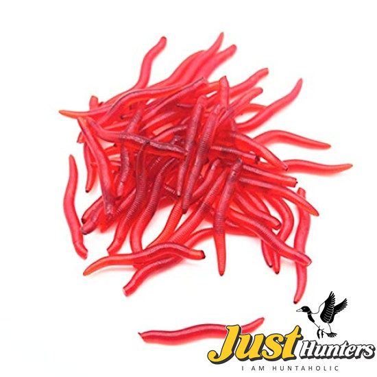 20Pcs Simulation Earthworm Red Fishing Worms Artificial Fishing