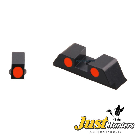 Front and Rear Red Fiber Optic Sight Combo fit for Glock 17 19 Pistols