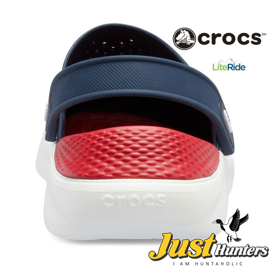 Crocs LiteRide Clogs Navy Blue and Red