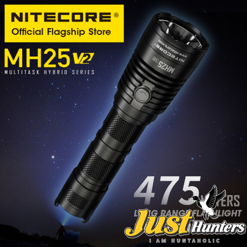 Nitecore Flashlight Mh25 V2, Rechargeable Usb-c 1300 Lumens 519 Yard 