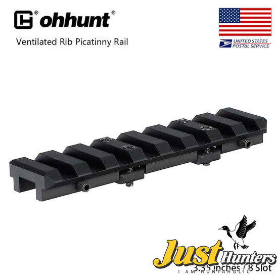 Ohhunt Ventilated Shotgun Rib Mount Picatinny Rail - 3.35 inch 8 Slot