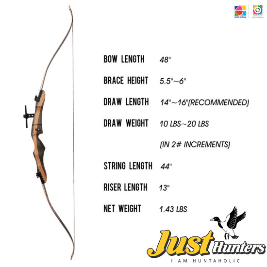 Sanlida Archery Noble Beginner Recurve Bow Kit 54''