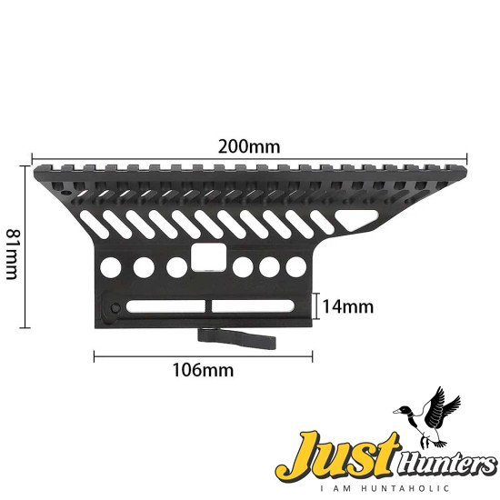 Ohhunt B-13 Classic AK Side Optic Mount Quick Detach Scope Rail Base Low Weight and Strength Picatinny Mounting Black