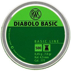 RWS Diablo Basic Line 7.0 Grain Air Gun Pellets- .177 Caliber-500 Count