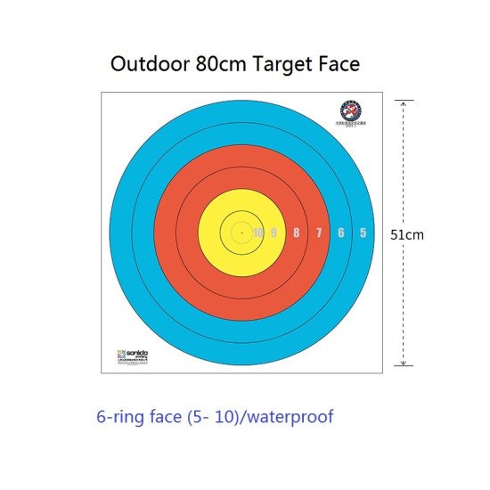 5X Sanlida Archery X10 Polyster Waterproof Target Face 51cm 6 Ring