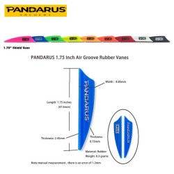 PANDARUS 1.75" Arrow Vanes Air Groove Rubber Fletches Pack of 50Pcs