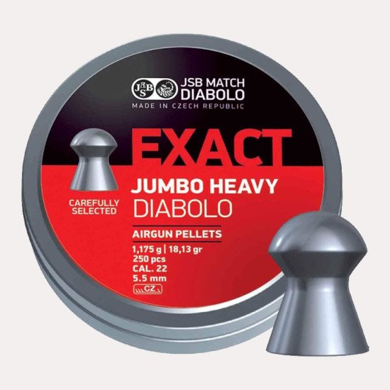 JSB Exact Jumbo Heavy .22 Cal. 18.13gr 250 PCs JSB Exact Jumbo Heavy .22 Cal. 18.13gr 250 PCs
