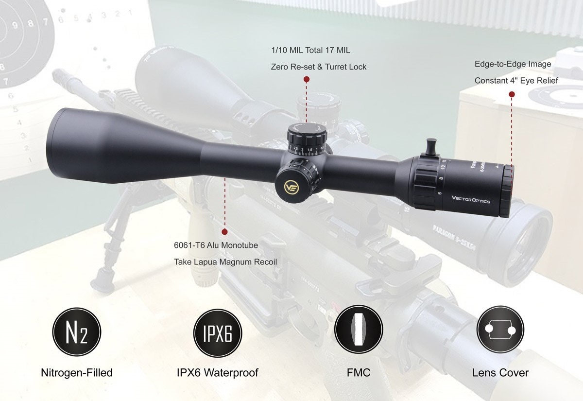 VectorOpticsGen2Paragon6-30x56HuntingRiflescopeTacticalOpticScope110MIL90LightLongRangePreciseShooti-4000596913586